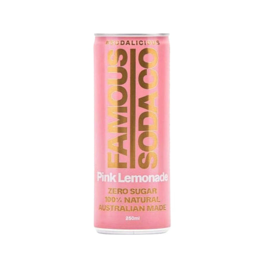 Famous Soda Co Pink Lemonade 250ml - The Box Bunch